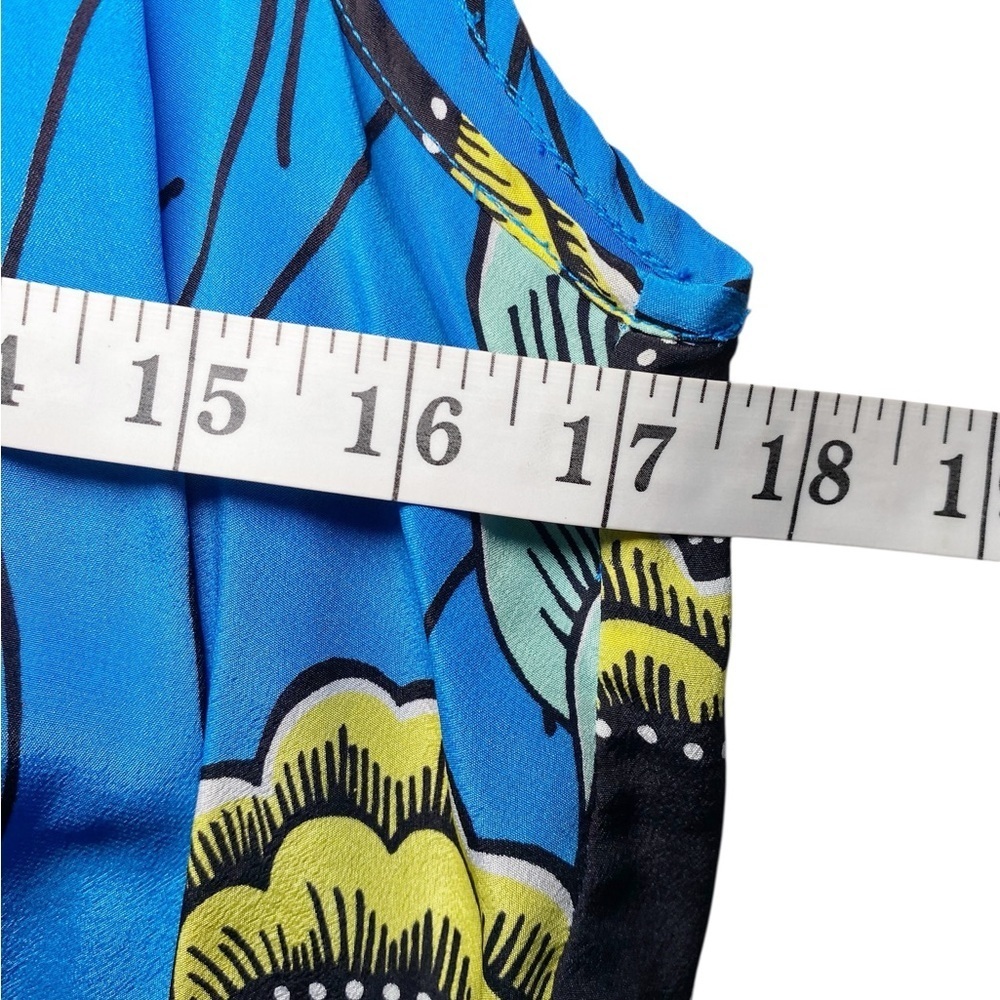 Anthropologie 100% Silk Blue Floral Palma Midi Dress by Sariah - Picture 11 of 16